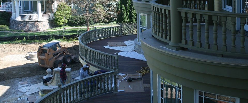 Curved handrails on a historical home