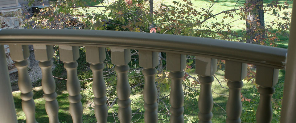 Curved handrails on a historical home