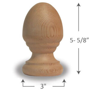 Acorn Finial with Rings — 4"