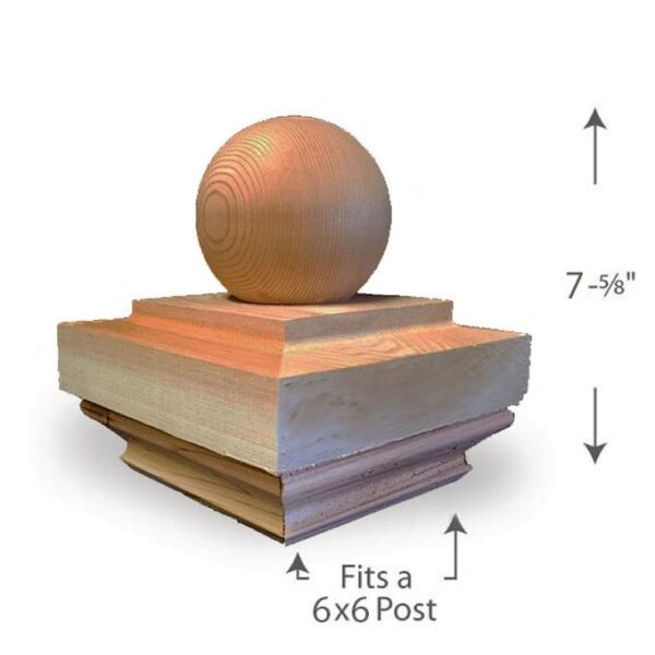 Ball Top Post Cap Combo — 6x6