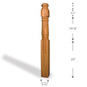 Cedar Colonial 6x6 Cedar Newel with Ball Top