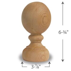 Cedar Colonial Ball Finial 4 Inch