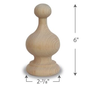 Cedar Crown Finial 4 Inch