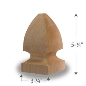 Cedar French Gothic Finial 4 Inch