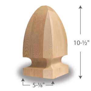 Cedar French Gothic Finial 6 Inch