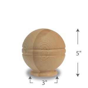 Cedar Globe Equator Finial 6 Inch