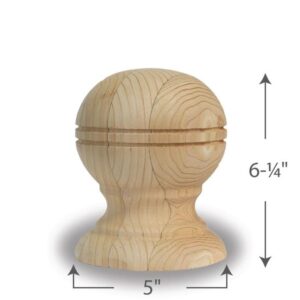 Cedar Glove with Rings Finial 6 inch