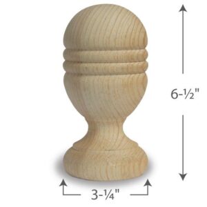 Cedar Queen Elizabeth Finial 4 Inch