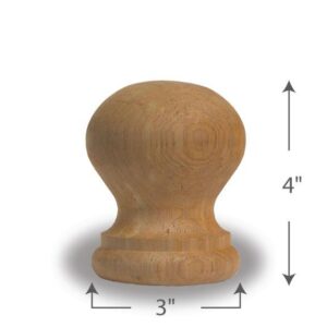 Cedar Round Ball Finial 4 Inch