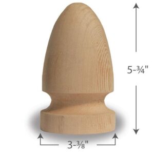 Cedar Round Gothic Finial 4 Inch