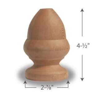 Cedar Winnipeg Acorn Finial 4 Inch