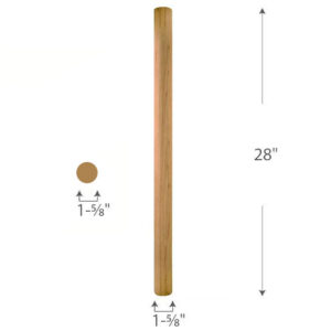 2x2 Round Dowel 1 5/8" - 1 11/16"