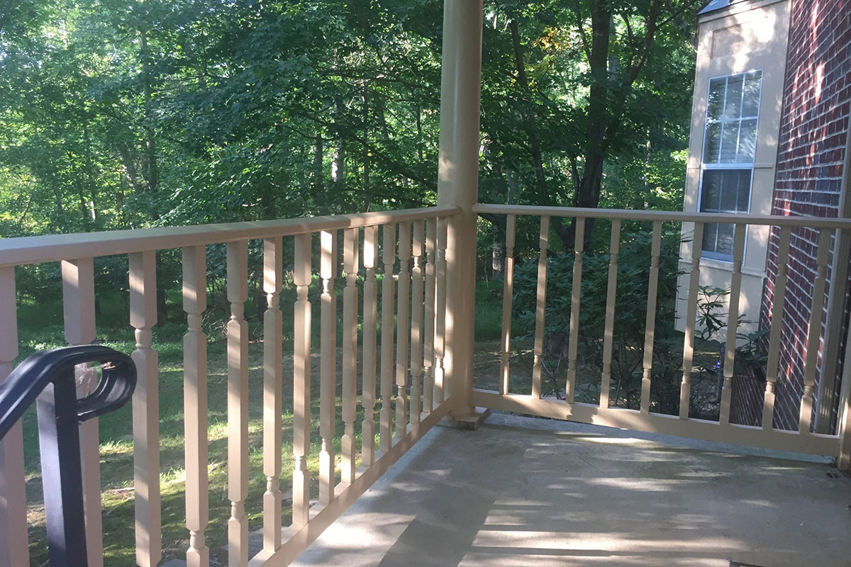 Customer's porch with new spindles from Mr. Spindle